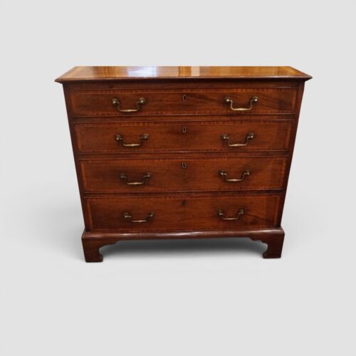 George III mahogany crossbanded chest front