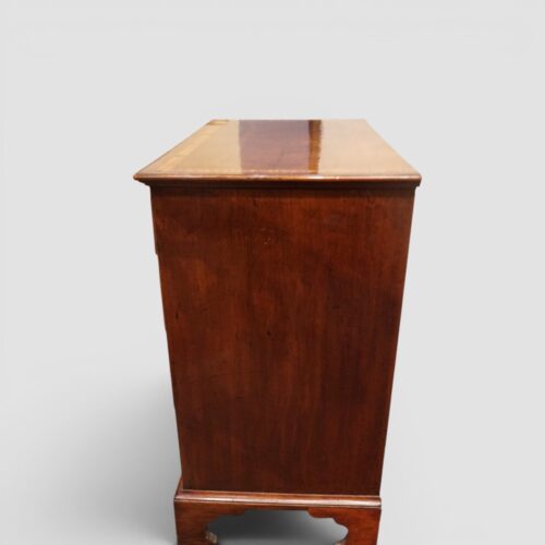 George III mahogany crossbanded chest side