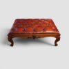 Large Victorian leather stool ideal as a coffee table, conversation piece and extra informal seating.
