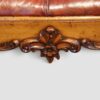 Antique Victorian walnut footstool upholstered in fine hand-dyed antiqued English leather.