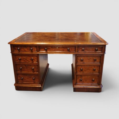 Victorian mahogany partners desk front