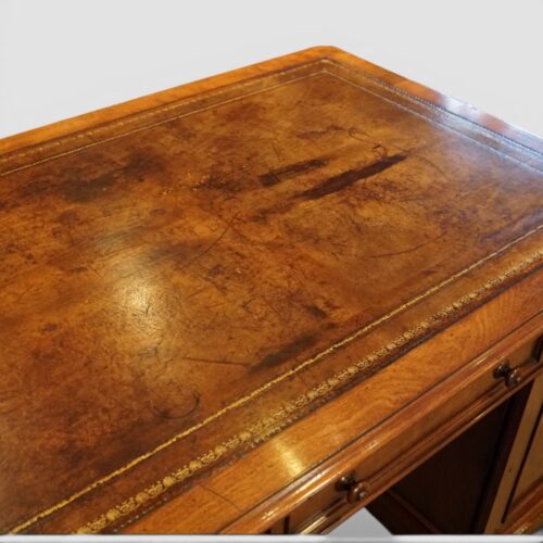 Victorian mahogany partners desk leather writing surface