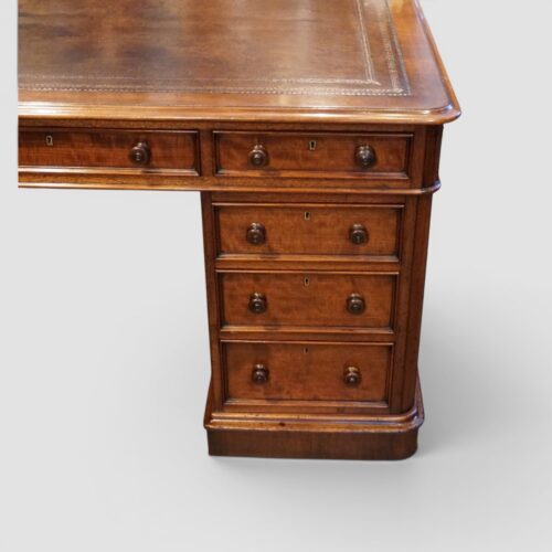 Victorian mahogany partners desk pedestal