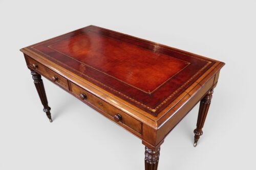 Victorian mahogany writing table angle view