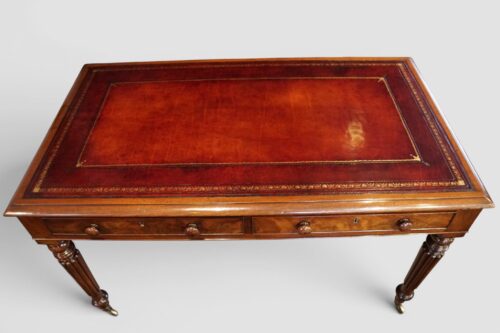 Victorian mahogany writing table leather writing surface