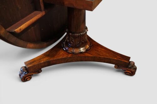 William IV rosewood circular dining table base