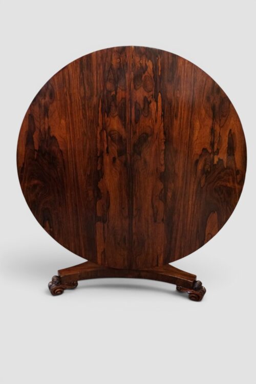 William IV rosewood circular dining table top up