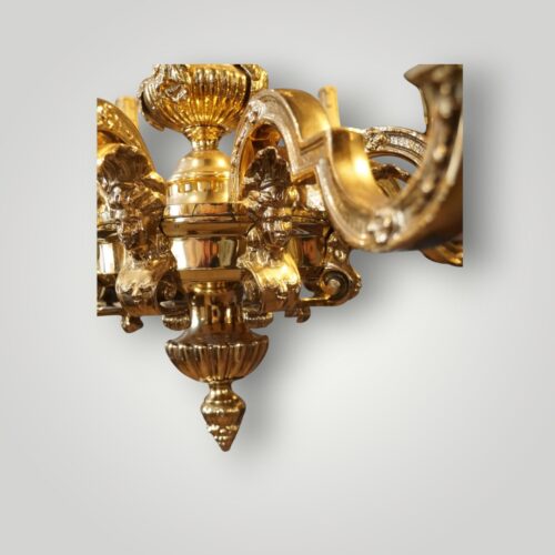 Antique 8 arm Mazarin chandelier base finial