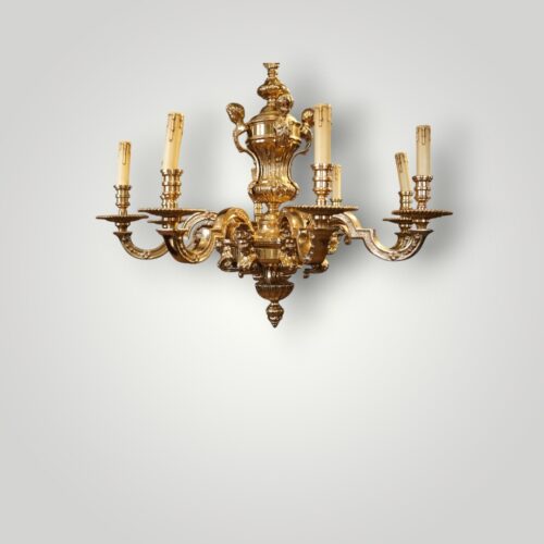 Antique 8 arm Mazarin chandelier detail