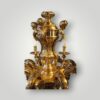 Antique 8 arm Mazarin chandelier head details