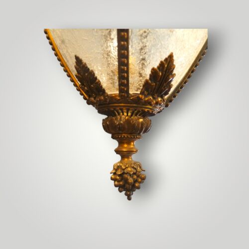 Antique gilt bronze hall lantern base finial