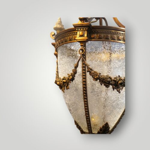 Antique gilt bronze hall lantern body strap