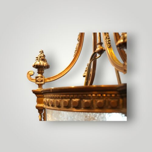 Antique gilt bronze hall lantern edge