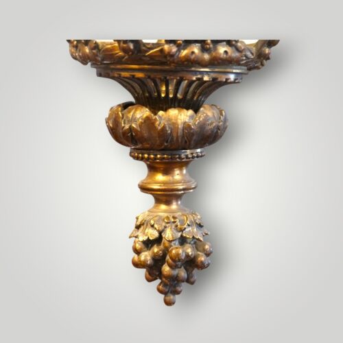 Antique gilt bronze hall lantern grapes finial