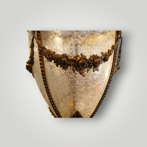 Antique gilt bronze hall lantern swag