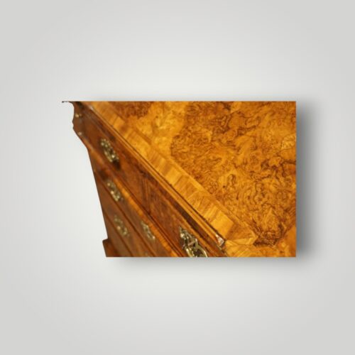 George I walnut bureau bookcase bookrest