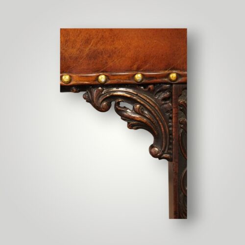 George III mahogany Gainsborough chair carved bracket