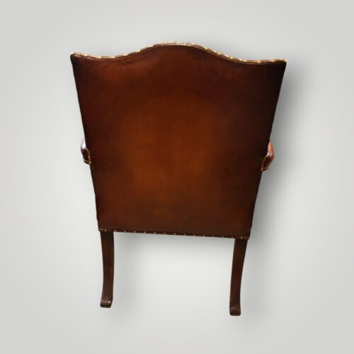 George III mahogany Gainsborough chair rear