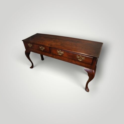 Georgian oak cabriole leg dresser 140cms at angle