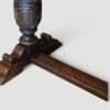 Oak refectory dining table carving detail