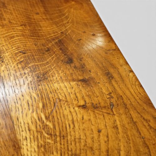 Oak refectory dining table detail
