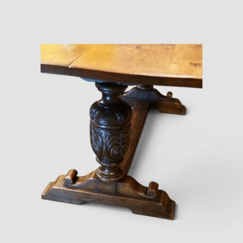 Oak refectory dining table end base