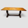 Oak refectory dining table side view