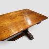 Oak refectory dining table top angle view