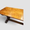 Oak refectory dining table top end detail