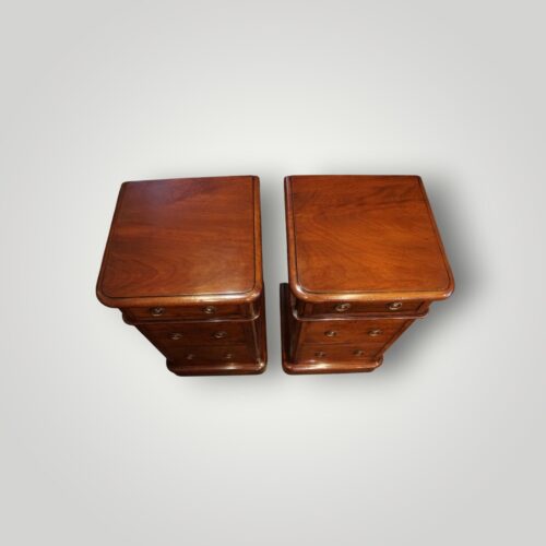 Pair of Victorian mahogany bedside chests tops
