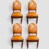 Set of 4 Victorian oak Gothic chairs