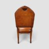 Oak dining chair with studded leather upholstery