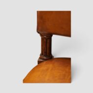 Victorian Gothic oak dining chair with leather seat