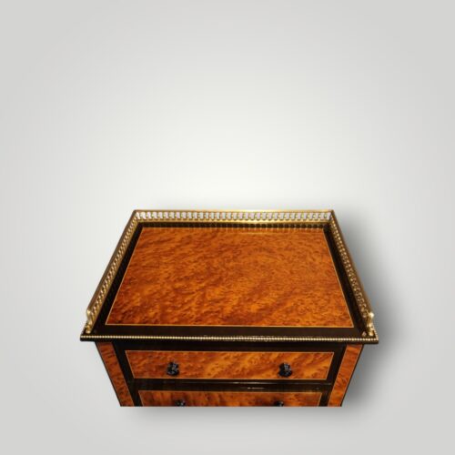 Victorian Jackson & Graham ivory inlaid pedestal desk brass gallery