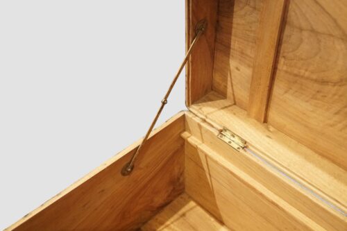 Victorian camphor wood capaign chest with bell lock brass elbow support