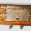Victorian chest with brass‑bound edges and bell lock