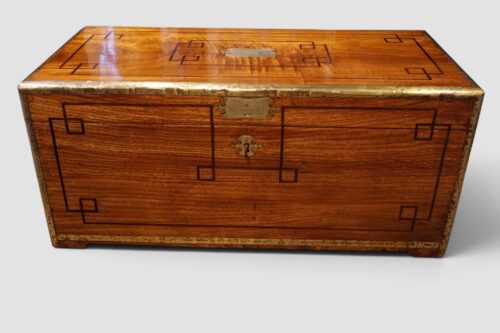 Antique military chest crafted from camphor wood