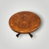 Oval Victorian coffee table with inlaid burr walnut top
