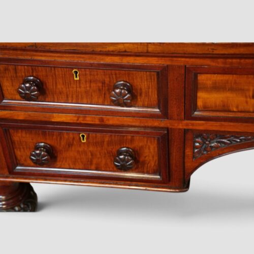 Collectable Victorian office writing desk by Holland & Sons with premium mahogany and traditional English craftsmanship.