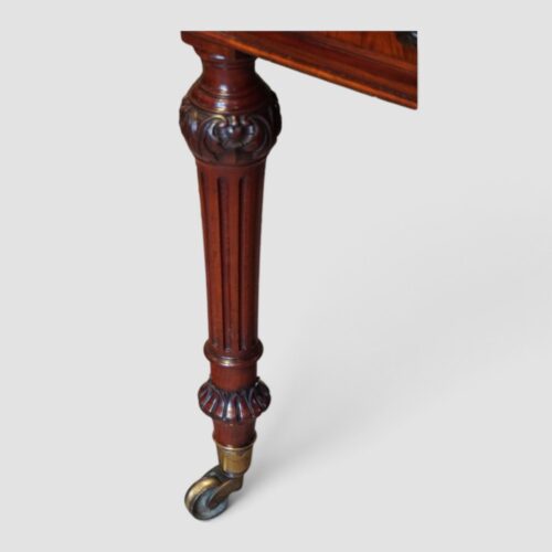 Victorian mahogany Holland & Sons writing table leg