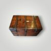 Antique walnut iron‑bound military trunk