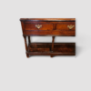 Front view of oak dresser base with three drawers