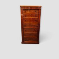Victorian mahogany secretaire Wellington chest with locking flap