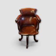Edwardian mahogany and leather desk chair