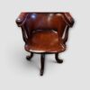 Leather office chair with brass stud trim