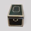Regency green leather brass‑bound antique trunk