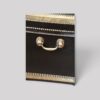 Vintage leather trunk with brass bindings and studs