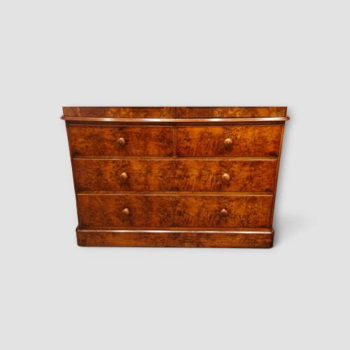 19th‑century linen press showing burr walnut grain